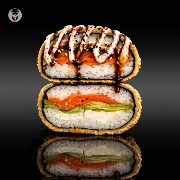 Sushi burger s lososem